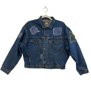 Vintage 90s Pepe World Style Jeans Crop Denim Jean Jacket  Size M